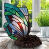 Hastings Home Hastings Home Butterfly Lamp - Tiffany Style 176460YVU